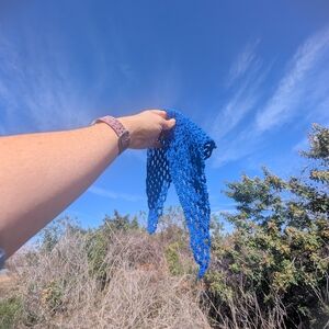 Vibrant Blue Crochet Bandana